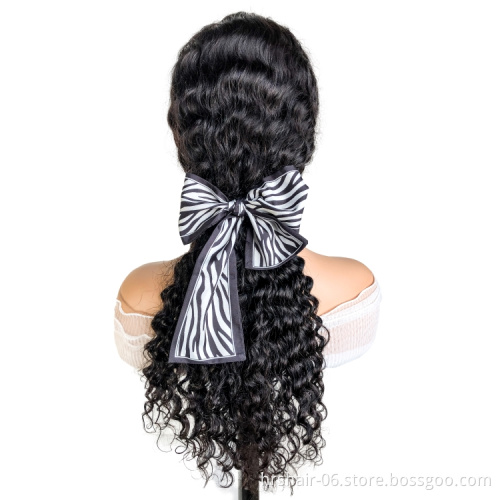 Wholesale Deep Wave Human Hair Wig Lace Front Wigs Brazilian Virgin Hair 4*4 Lace Closure Wigs for Black Women